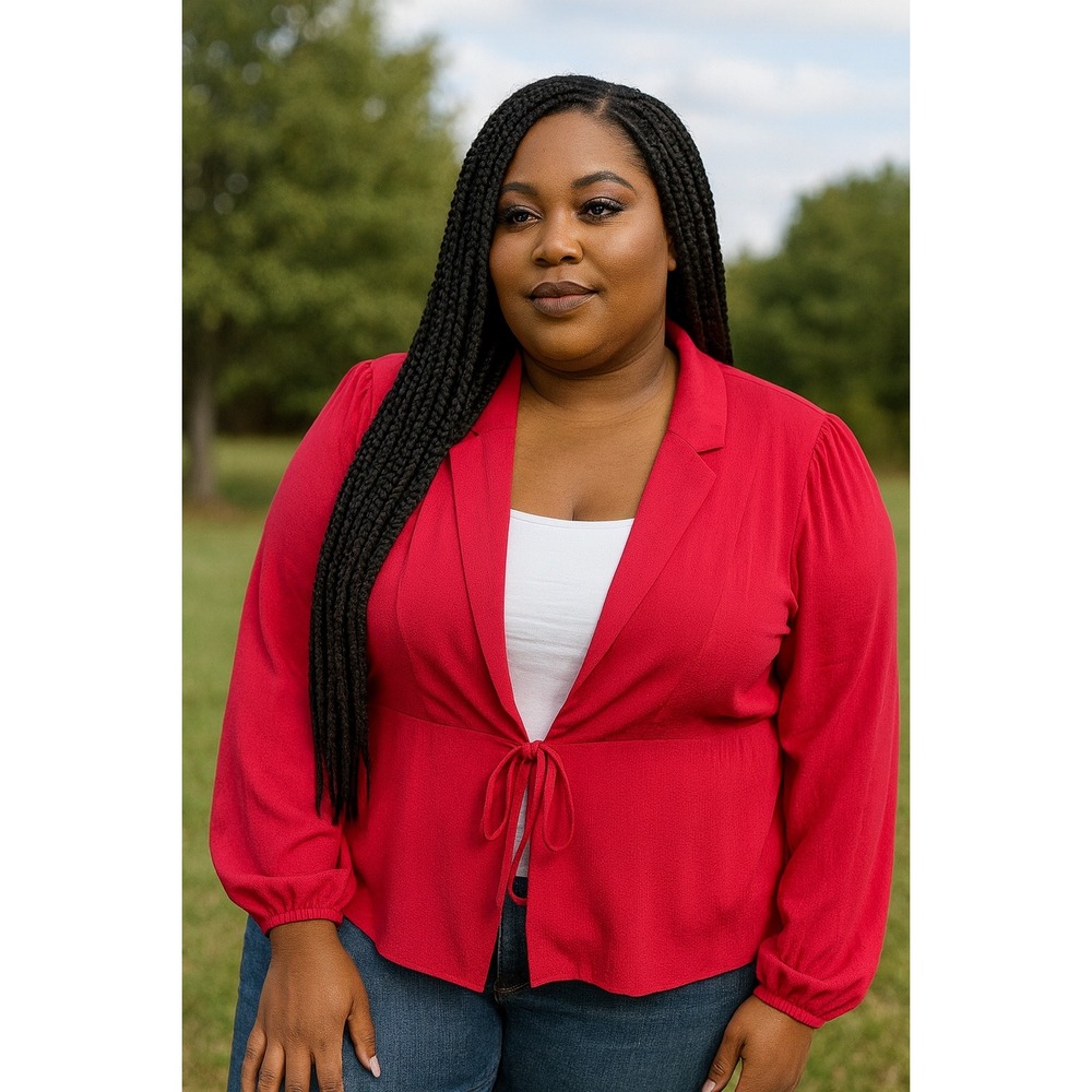 TORRID Pink Tie Front Blouse Size‎ 1X Layering Piece